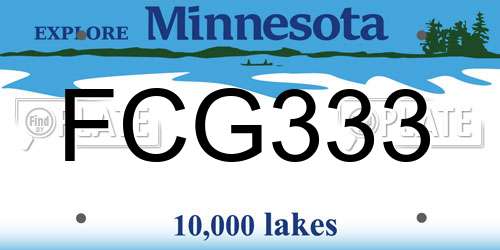 FCG333 Minnesota License Plate