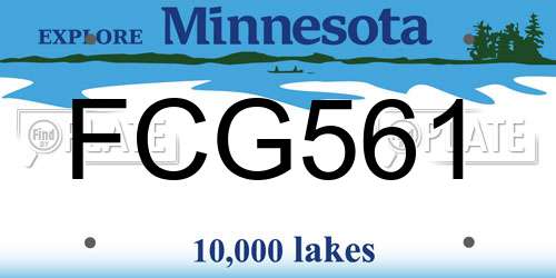 FCG561 Minnesota License Plate