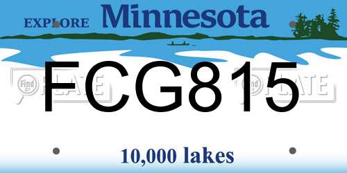 FCG815 Minnesota License Plate