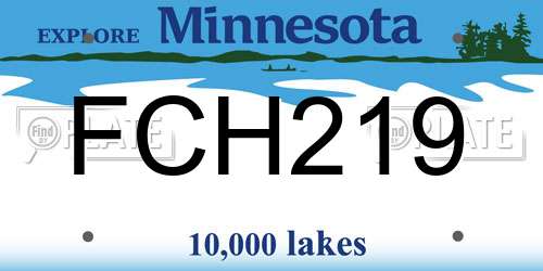 FCH219 Minnesota License Plate
