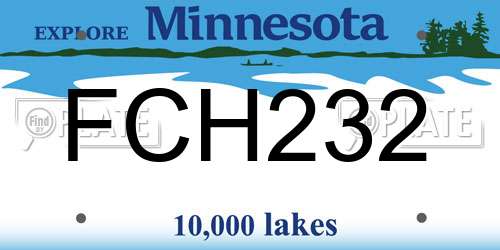 FCH232 Minnesota License Plate