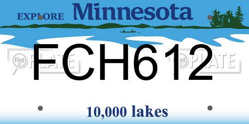 FCH612 Minnesota License Plate