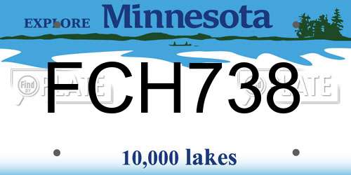 FCH738 Minnesota License Plate