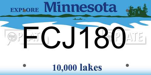 FCJ180 Minnesota License Plate