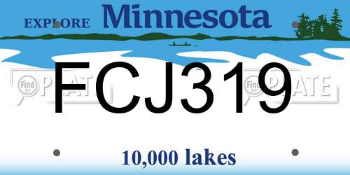 FCJ319 Minnesota License Plate