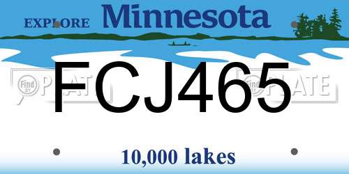 FCJ465 Minnesota License Plate