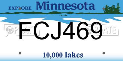 FCJ469 Minnesota License Plate