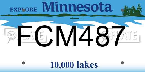 FCM487 Minnesota License Plate