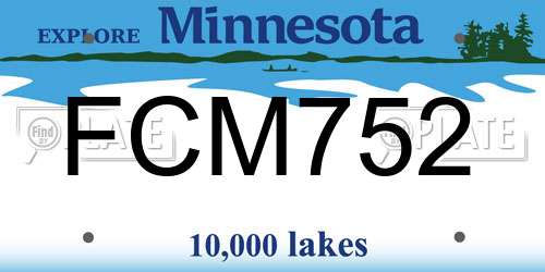FCM752 Minnesota License Plate