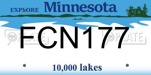 FCN177 Minnesota License Plate