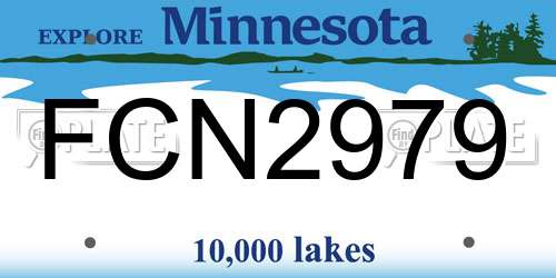 FCN2979 Minnesota License Plate