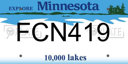 FCN419 Minnesota License Plate