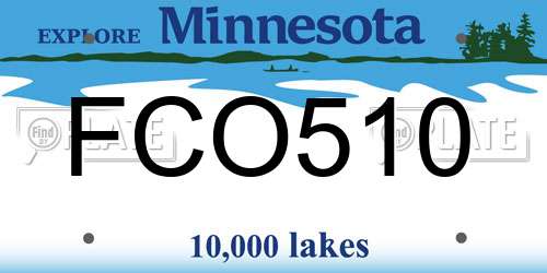 FCO510 Minnesota License Plate