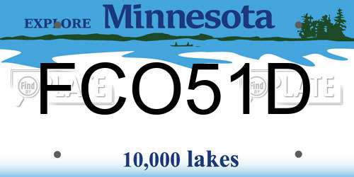 FCO51D Minnesota License Plate
