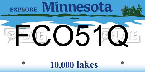 FCO51Q Minnesota License Plate