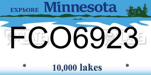 FCO6923 Minnesota License Plate