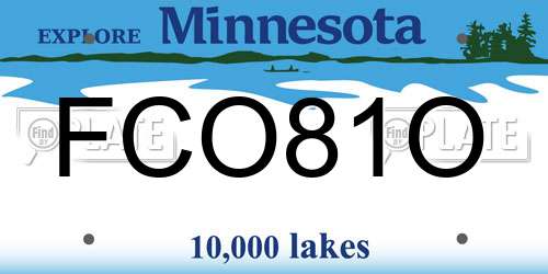 FCO81O Minnesota License Plate