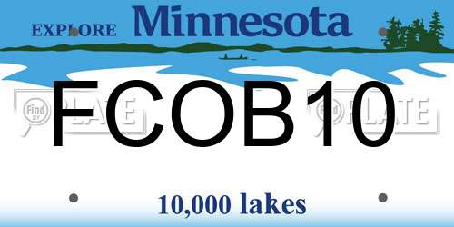 FCOB10 Minnesota License Plate