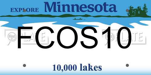 FCOS10 Minnesota License Plate