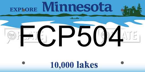 FCP504 Minnesota License Plate