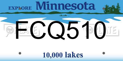 FCQ510 Minnesota License Plate