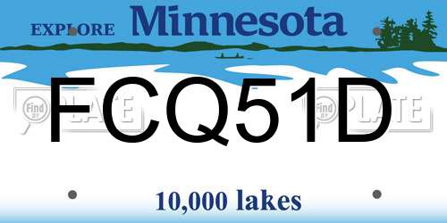FCQ51D Minnesota License Plate