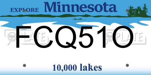 FCQ51O Minnesota License Plate