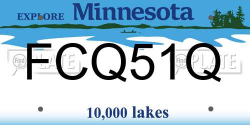 FCQ51Q Minnesota License Plate