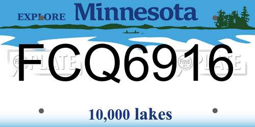 FCQ6916 Minnesota License Plate