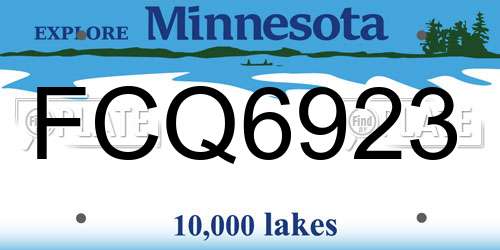 FCQ6923 Minnesota License Plate