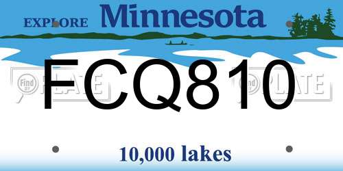 FCQ810 Minnesota License Plate