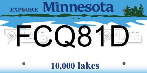 FCQ81D Minnesota License Plate