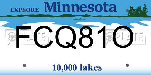 FCQ81O Minnesota License Plate