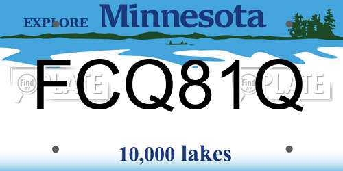 FCQ81Q Minnesota License Plate