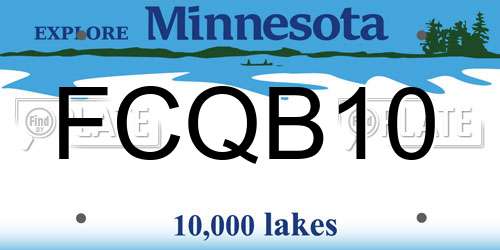 FCQB10 Minnesota License Plate