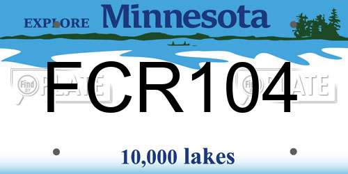 FCR104 Minnesota License Plate