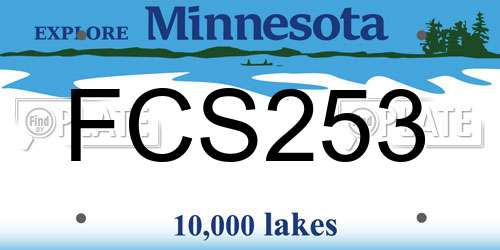FCS253 Minnesota License Plate
