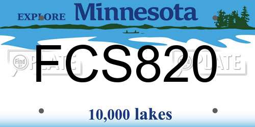 FCS820 Minnesota License Plate