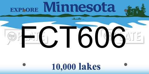 FCT606 Minnesota License Plate