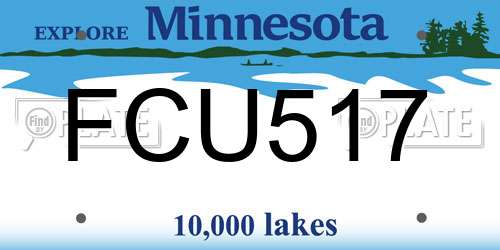 FCU517 Minnesota License Plate