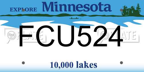 FCU524 Minnesota License Plate