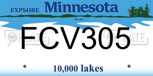 FCV305 Minnesota License Plate