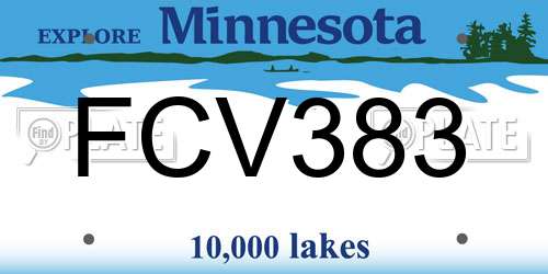 FCV383 Minnesota License Plate