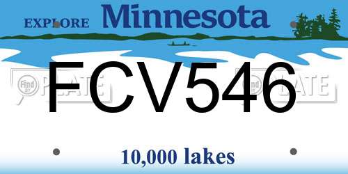 FCV546 Minnesota License Plate