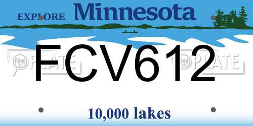 FCV612 Minnesota License Plate