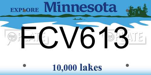 FCV613 Minnesota License Plate