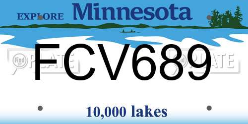 FCV689 Minnesota License Plate