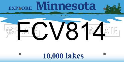 FCV814 Minnesota License Plate