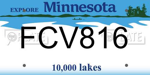 FCV816 Minnesota License Plate