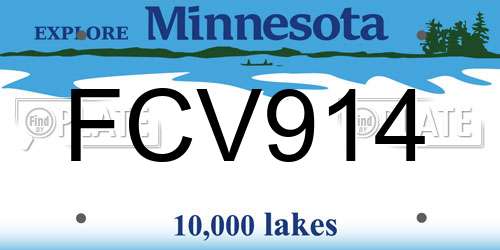 FCV914 Minnesota License Plate